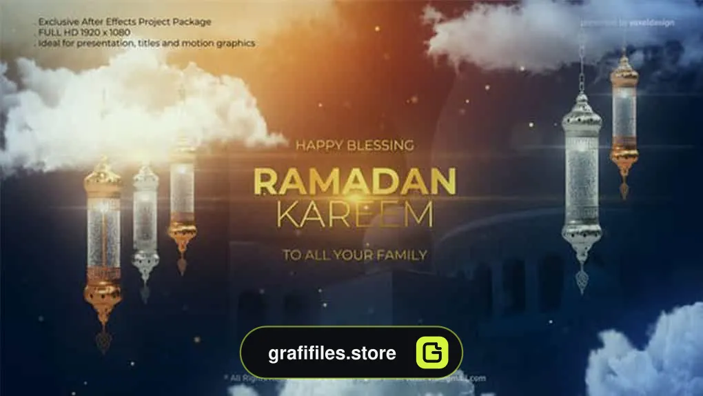 پروژه افترافکت تایتل رمضان کریم Ramadan Kareem Title
