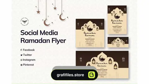 دانلود طرح لایه باز پست ماه رمضان شبکه اجتماعی Ramadan Social Media Template