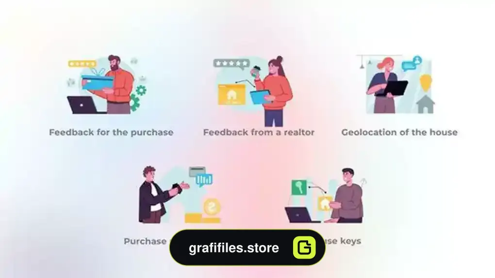پروژه افترافکت موشن گرافیک مشاور املاک Real estate – Flat concept