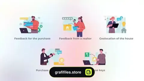 پروژه افترافکت موشن گرافیک مشاور املاک Real estate – Flat concept