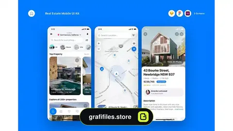 دانلود رابط کاربری اپلیکیشن مشاور املاک Real Estate Mobile UI Kit