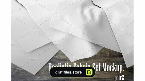دانلود موکاپ پارچه Realistic Fabric Set MockUp 2