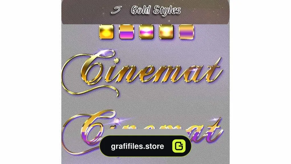 اکشن افکت متن طلایی برای فتوشاپ – Realistic Gold Cinematic Text Effect 4