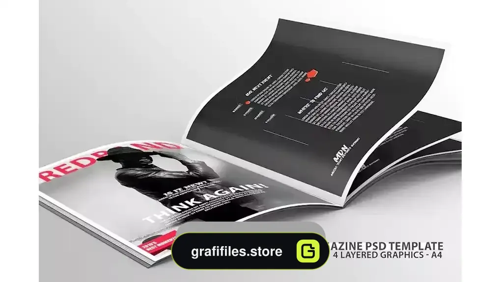 دانلود طرح لایه باز مجله Realistic Magazine PSD Template
