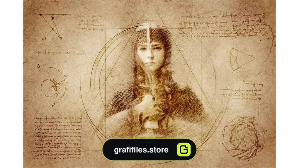 اکشن طراحی به سبک داوینچی فتوشاپ – Leonardo CS4+ Photoshop Action