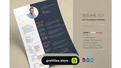 دانلود فایل لایه باز ایندیزاین رزومه Resume CV