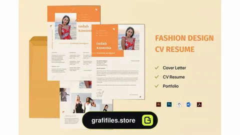 دانلود قالب آماده ورد رزومه طراح مد Resume Word