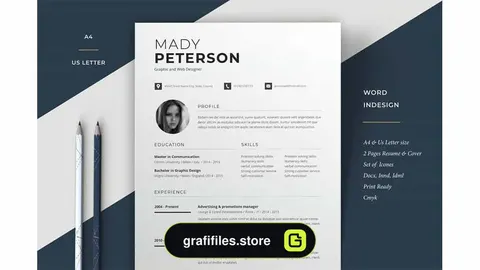 دانلود قالب آماده ورد رزومه Resume Mady