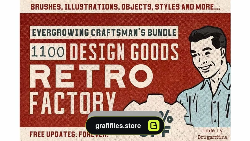 دانلود براش بافت قدیمی Retro Factory Bundle