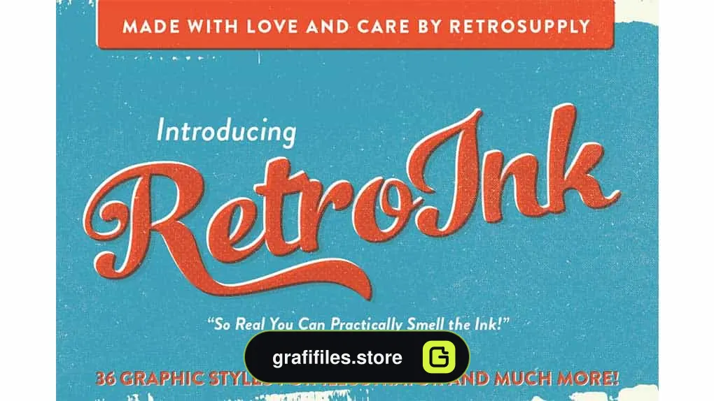 دانلود استایل آماده فتوشاپ RetroInk | 71 Retro Ink Effects
