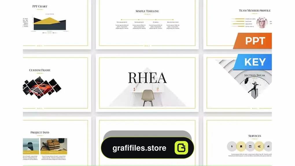 دانلود قالب پاورپوینت و کینوت Rhea Presentation Template