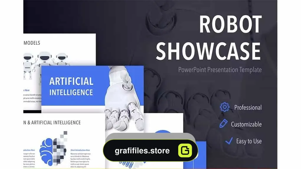 دانلود قالب پاورپوینت Robot Showcase PowerPoint Template