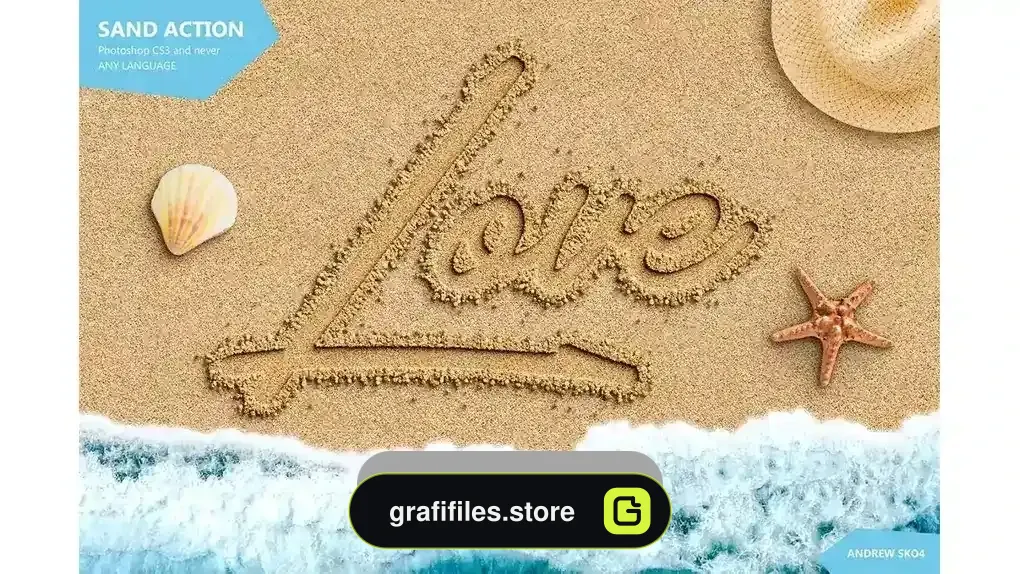 دانلود اکشن فتوشاپ ایجاد افکت شن روی متن و اشکال Sand Photoshop Action