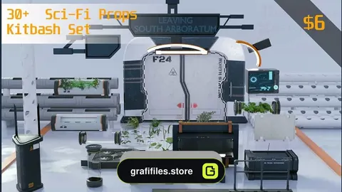 دانلود آبجکت محیط علمی تخیلی Sci-Fi Props Kitbash set
