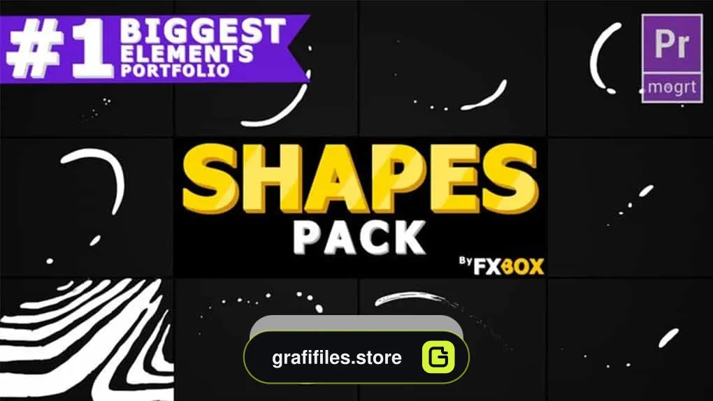 دانلود پروژه پریمیر ترانزیشن و اشکال کارتونی برای موشن گرافیک Shape Elements And Transitions