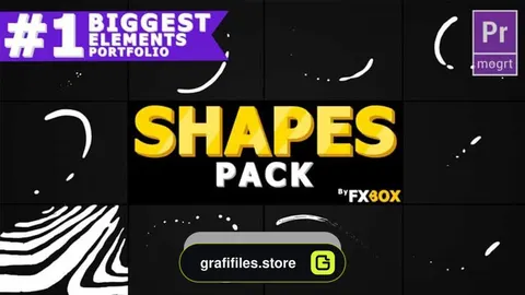 دانلود پروژه پریمیر ترانزیشن و اشکال کارتونی برای موشن گرافیک Shape Elements And Transitions