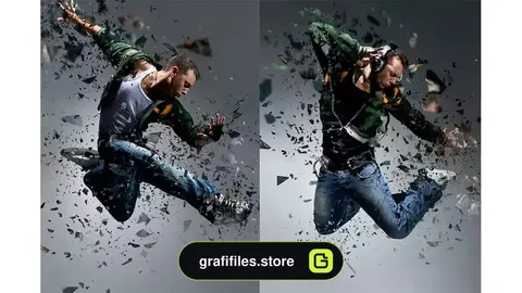 دانلود اکشن فتوشاپ افکت شکسته شدن تصویر Shatter 2 Photoshop Action