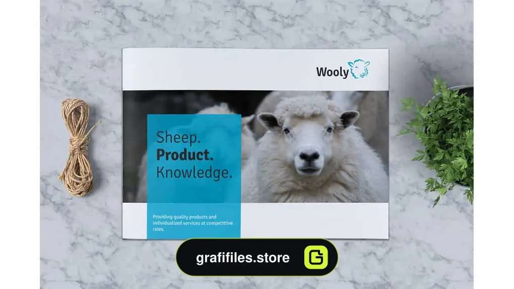 دانلود قالب ایندیزاین بروشور مزرعه گوسفند Sheep Farm Brochure A5