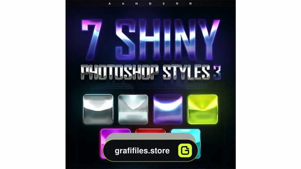 دانلود استایل براق برای فتوشاپ Shiny Photoshop Styles 3