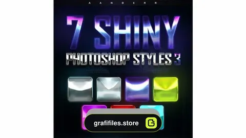 دانلود استایل براق برای فتوشاپ Shiny Photoshop Styles 3
