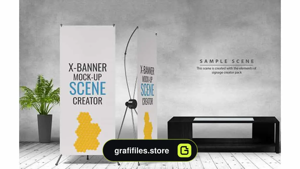 دانلود جعبه ابزار ساخت موکاپ استند و بنر Signage Mockup Scene Creator