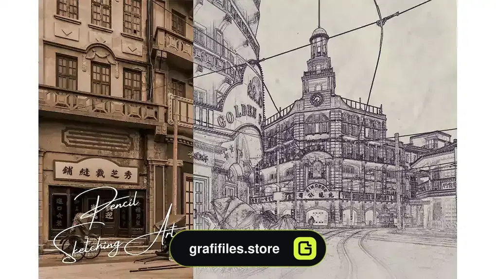 دانلود اکشن فتوشاپ تبدیل عکس به نقاشی هنری Sketch Art Photoshop Action