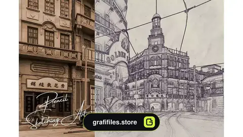دانلود اکشن فتوشاپ تبدیل عکس به نقاشی هنری Sketch Art Photoshop Action