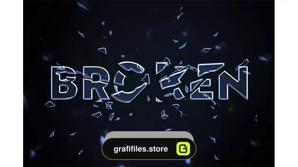 دانلود افکت متن شیشه شکسته Smashed Glass Text Effect