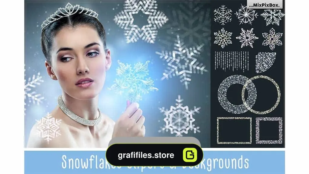 دانلود بک گراند و کلیپ آرت دانه برف SNOWFLAKES Clipart + Backgrounds