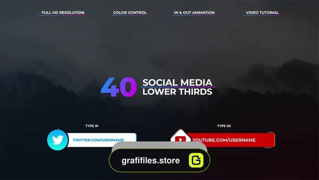 پروژه آماده فاینال کات پرو زیرنویس شبکه اجتماعی Social Media Lower Thirds
