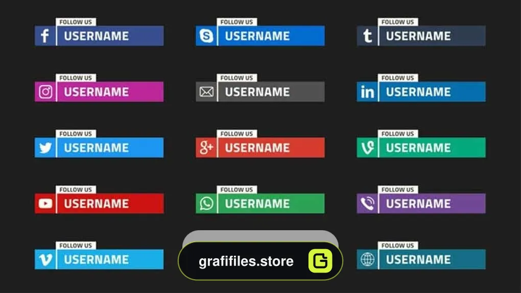 پروژه فاینال کات پرو زیرنویس شبکه اجتماعی Social Media Lower Thirds