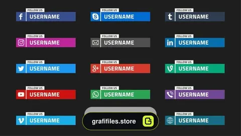 پروژه فاینال کات پرو زیرنویس شبکه اجتماعی Social Media Lower Thirds