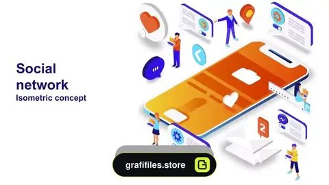 پروژه افترافکت موشن گرافیک شبکه اجتماعی Social Network – Isometric Concept