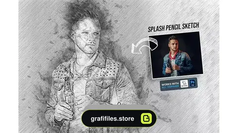 دانلود اکشن فتوشاپ تبدیل عکس به طرح مدادی Splash Pencil Sketch