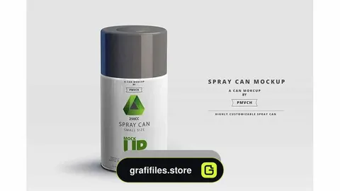 دانلود موکاپ اسپری Spray Can Mockup – Small Size