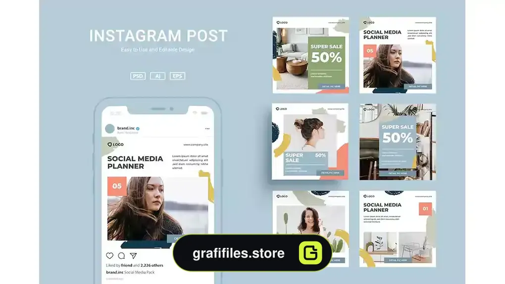 دانلود فایل لایه باز پست اینستاگرام SRTP Instagram Post v3.7
