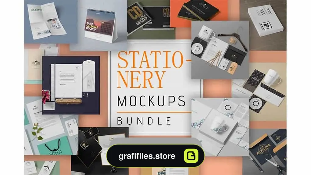 دانلود موکاپ ست اداری Stationery Mockups Bundle