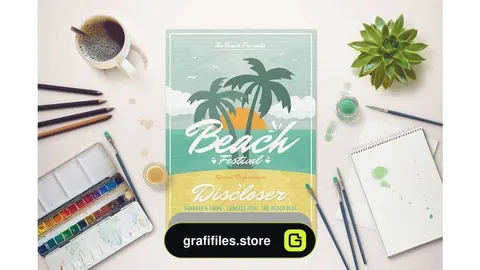 دانلود فایل لایه باز بنر جشنواره تابستانی Summer Beach Festival Flyer