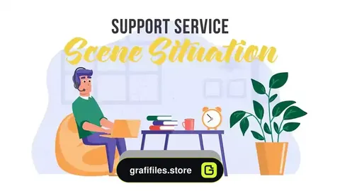 پروژه افترافکت موشن گرافیک پشتیبانی آنلاین Support Service – Scene Situation