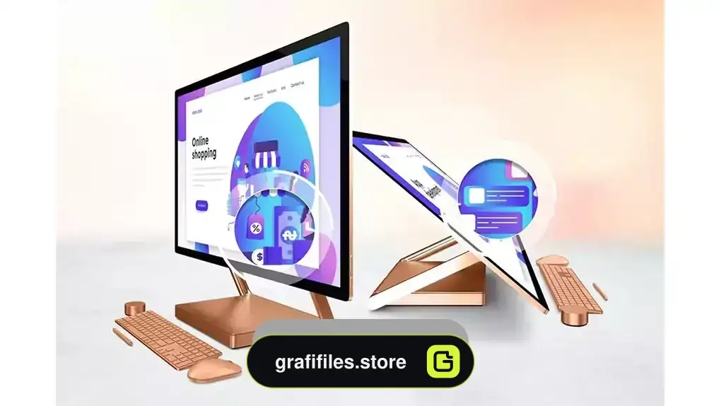 دانلود موکاپ مایکروسافت سرفیس Surface Studio Zoom In Mockup