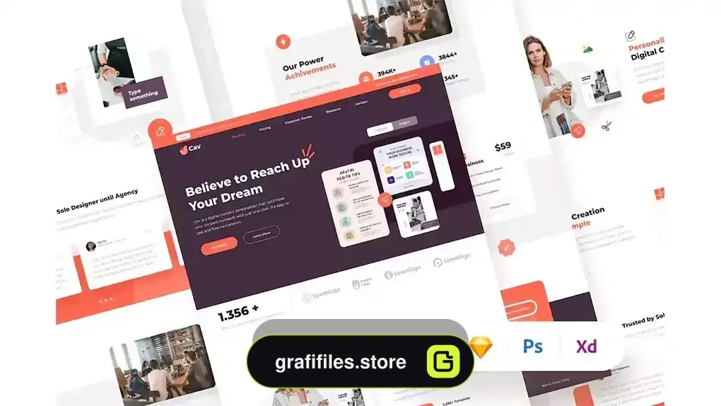 دانلود لندینگ پیج Template Canva Landing Page