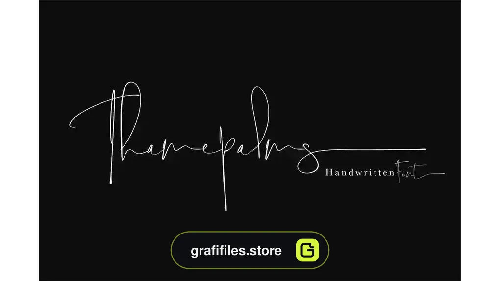 دانلود فونت انگلیسی دست نویس Thamepalms | Handwritten Font