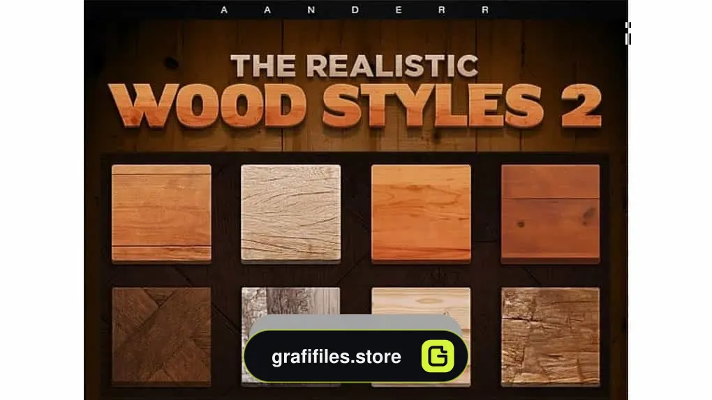 دانلود استایل آماده چوب برای فتوشاپ The Realistic Wood Styles 2