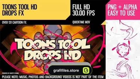 دانلود فوتیج افکت کارتونی Toons Tool HD Drops FX