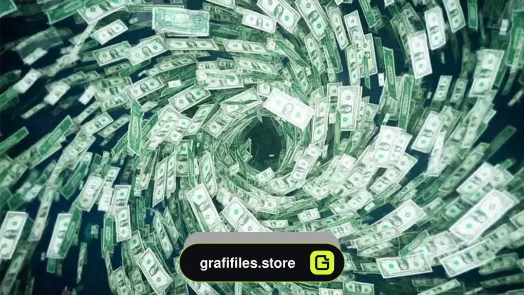 دانلود فوتیج اسکناس Tornado Of Money