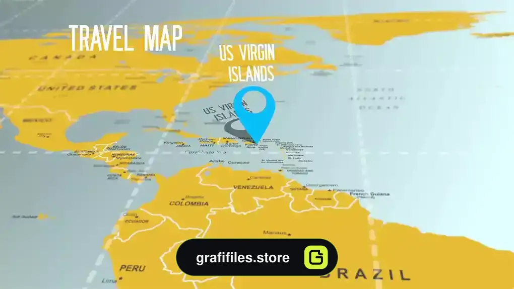 پروژه پریمیر نقشه سفر Travel Map