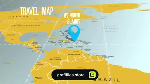 پروژه پریمیر نقشه سفر Travel Map