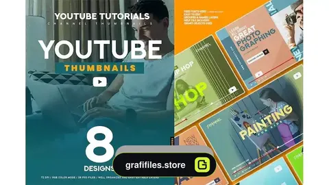 دانلود طرح لایه باز کاور ویدیو یوتیوب آموزشی Tutorial YouTube Thumbnails