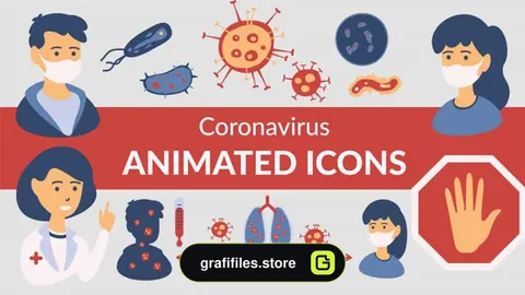 پروژه افترافکت انیمیشن آیکون ویروس Virus Icons