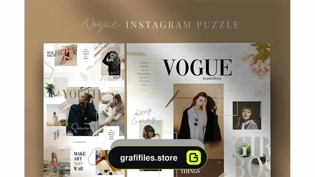 دانلود فایل لایه باز پست پازلی اینستاگرام Vogue – Instagram Puzzle